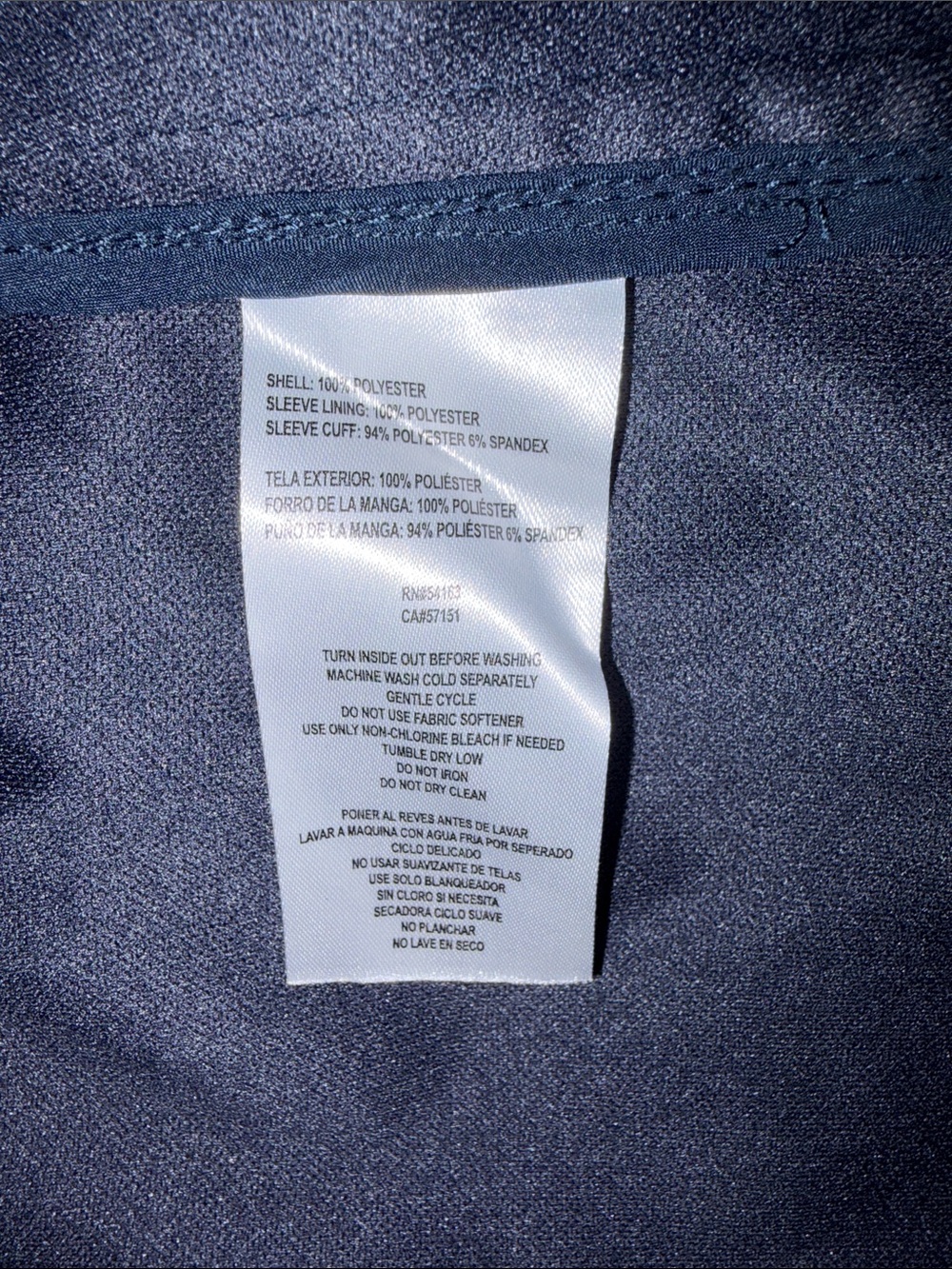 Womens Tommy Hilfiger Navy Hooded Rain Coat/Windbreaker with Red/white Trim - Picture 4 of 7